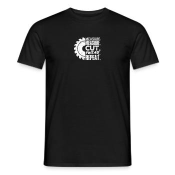 Mesure Mesure Coupe Jure Répéter - charpentier - T-shirt homme - noir - Devant - AI Model Male 178 light (178cm)