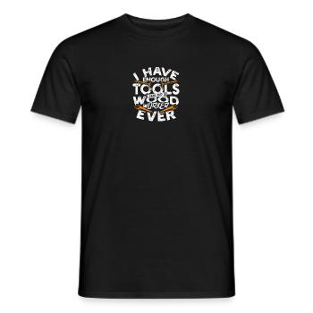 J’ai assez d’outils dit pas de menuisier jamais - - T-shirt homme - noir - Devant - AI Model Male 178 light (178cm)