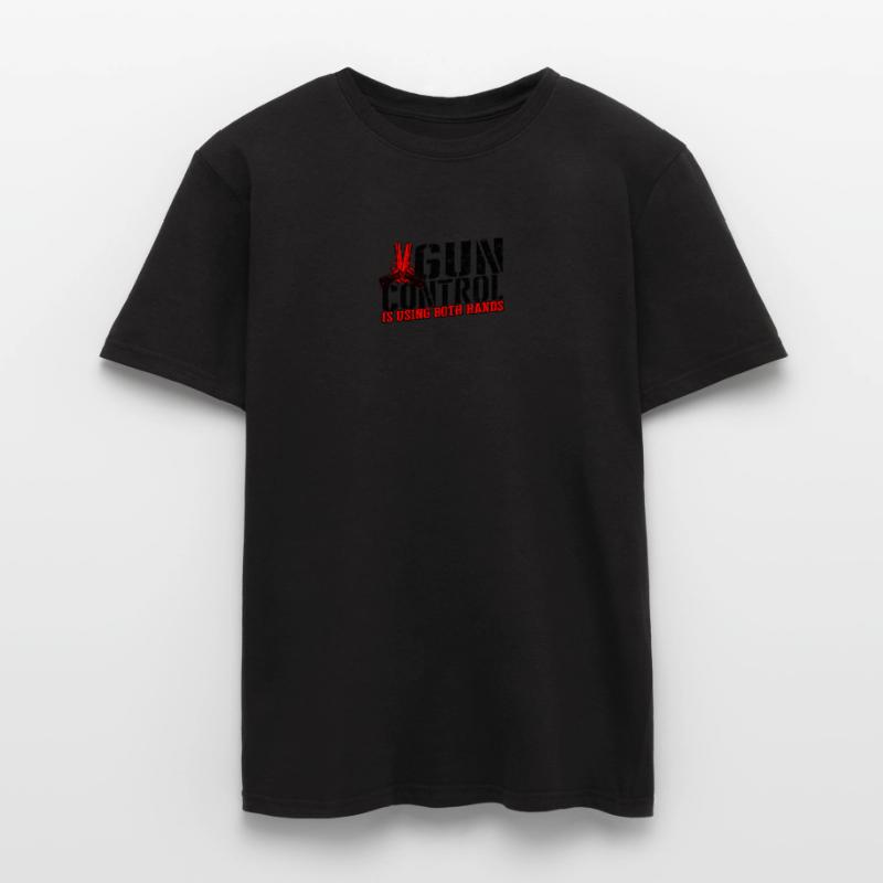Gun control is using both hands - second amendment Men’s T-shirt