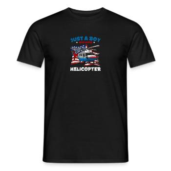 Juste un garçon qui aime les hélicoptères - aérodrome - T-shirt homme - noir - Devant - AI Model Male 178 light (178cm)