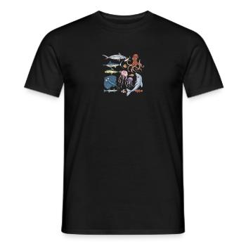 Créatures marines - biologie marine - T-shirt homme - noir - Devant - AI Model Male 178 light (178cm)