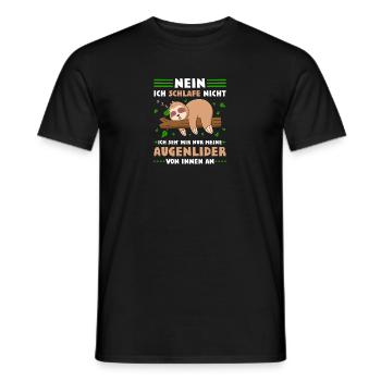 Faultier Sloth Langschläfer Spruch Nachthemd - Männer T-Shirt - Schwarz - Vorne - AI Model Male 178 light (178cm)