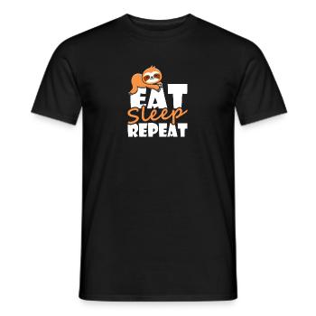 Faultier Eat Sleep Repeat, Langschläfer Nachthemd - Männer T-Shirt - Schwarz - Vorne - AI Model Male 178 light (178cm)