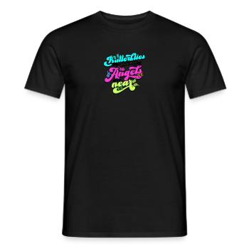 Butterflies appear when angels are near - angel - Men's T-Shirt - black - Front - AI Model Male 178 light (178cm)