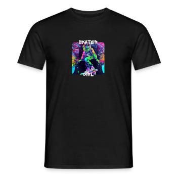 Skater Girl Ist Ein Cooles Mädchen, Das Auf Der - Männer T-Shirt - Schwarz - Vorne - AI Model Male 178 light (178cm)