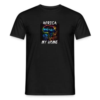 Africa, my Home 4 - Men's T-Shirt - black - Front - AI Model Male 178 light (178cm)
