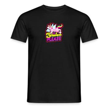Kein Gluten bitte - Einhorn - Männer T-Shirt - Schwarz - Vorne - AI Model Male 178 light (178cm)