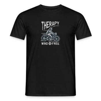 Therapie ist teuer Wind ist frei - Therapie - Männer T-Shirt - Schwarz - Vorne - AI Model Male 178 light (178cm)