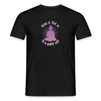 Maître Reiki Chakra Spirituel Holistique - T-shirt homme - noir - Devant - AI Model Male 178 light (178cm)