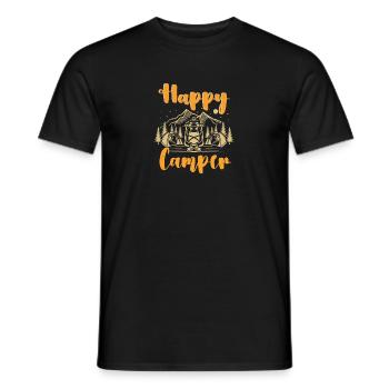 Lustiger Camping-Wanderliebhaber Geschenk Happy - Männer T-Shirt - Schwarz - Vorne - AI Model Male 178 light (178cm)