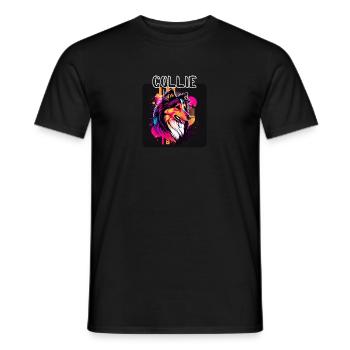 Style graffiti - Cooler Collie 4 - T-shirt homme - noir - Devant - AI Model Male 178 light (178cm)