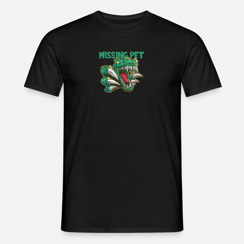 Missing Pet - Dinosaurier - Männer T-Shirt - Schwarz