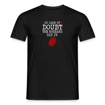 True Crime Husband Did It, Murder Show Wife - Men's T-Shirt - black - Front - AI Model Male 178 light (178cm)