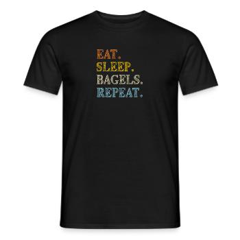 Eat Sleep Bagels Repeat Retro Text - Men's T-Shirt - black - Front - AI Model Male 178 light (178cm)