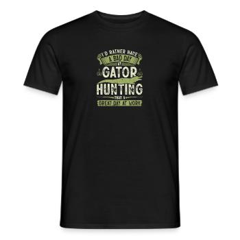 Chasseur d’alligators vintage, mauvaise journée à la chasse au gator - T-shirt homme - noir - Devant - AI Model Male 178 light (178cm)