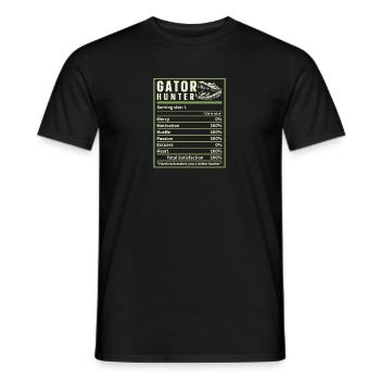 Alligator Hunter Nutrition Facts, Funny Gator - Men's T-Shirt - black - Front - AI Model Male 178 light (178cm)