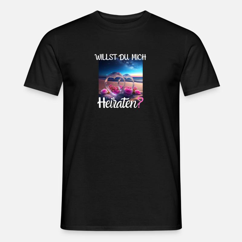 Heiratsantrag für Hochzeit oder Verlobung - - Männer T-Shirt - Schwarz