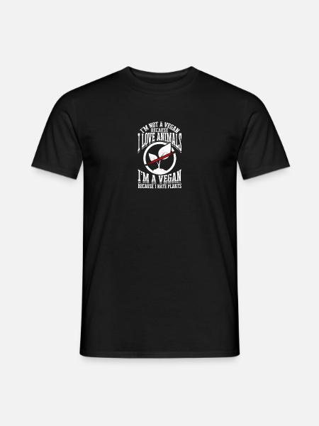 Vegan, weil ich Tiere liebe. Vegan, weil ich - Männer T-Shirt - Schwarz