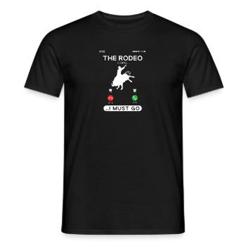 Bull Riding Rodeo Is Calling, Funny Cowboy Bull - Männer T-Shirt - Schwarz - Vorne - AI Model Male 178 light (178cm)