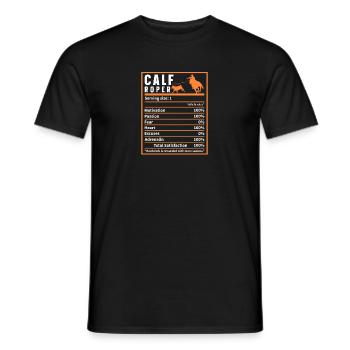 Calf Roping Nutrition Facts, Breakaway Roping - Männer T-Shirt - Schwarz - Vorne - AI Model Male 178 light (178cm)