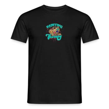 Malen ist meine Therapie - Maler - Männer T-Shirt - Schwarz - Vorne - AI Model Male 178 light (178cm)