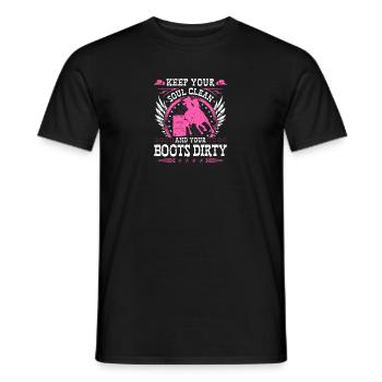 Keep Your Soul Clean Boots Dirty Rodeo - Männer T-Shirt - Schwarz - Vorne - AI Model Male 178 light (178cm)