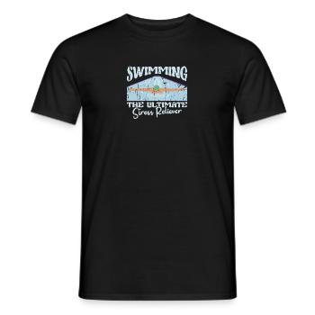 Schwimmen: der ultimative Stressabbau - Schwimmen - Männer T-Shirt - Schwarz - Vorne - AI Model Male 178 light (178cm)