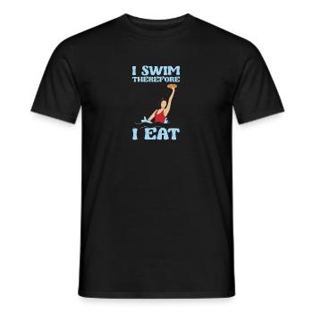 Je nage, donc je mange - Natation - T-shirt homme - noir - Devant - AI Model Male 178 light (178cm)