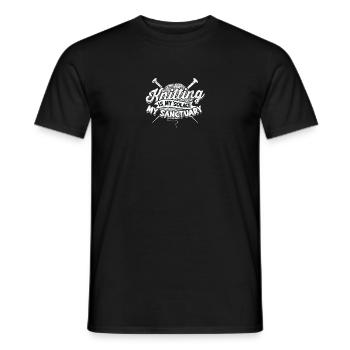 Stricken ist mein Trost, mein Zufluchtsort - Stricken - Männer T-Shirt - Schwarz - Vorne - AI Model Male 178 light (178cm)