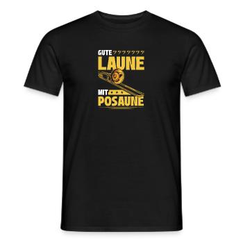 Posaunist, Gute Laune Mit Posaune - Männer T-Shirt - Schwarz - Vorne - AI Model Male 178 light (178cm)