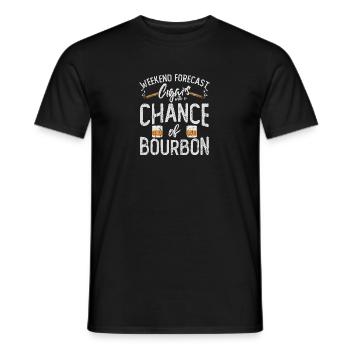 Wochenendprognose Zigarren mit einer Chance auf Bourbon - Männer T-Shirt - Schwarz - Vorne - AI Model Male 178 light (178cm)