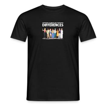 Célébrons nos différences - Diversité - T-shirt homme - noir - Devant - AI Model Male 178 light (178cm)