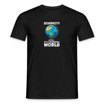 Diversity - It's A Wonderful World! - Diversity - Men's T-Shirt - black - Front - AI Model Male 178 light (178cm)