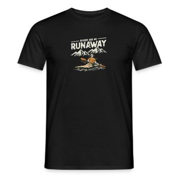 Flüsse sind meine Start- und Landebahn - Kajakfahren - Männer T-Shirt - Schwarz - Vorne - AI Model Male 178 light (178cm)