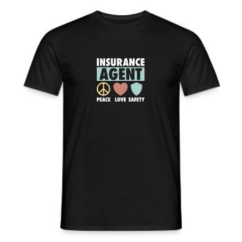 Agent d’assurance Évaluateur Courtier d’assurance - T-shirt homme - noir - Devant - AI Model Male 178 light (178cm)