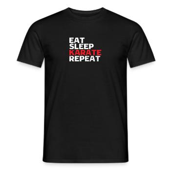 Eat Sleep Karate Repeat | Karate - Men's T-Shirt - black - Front - AI Model Male 178 light (178cm)