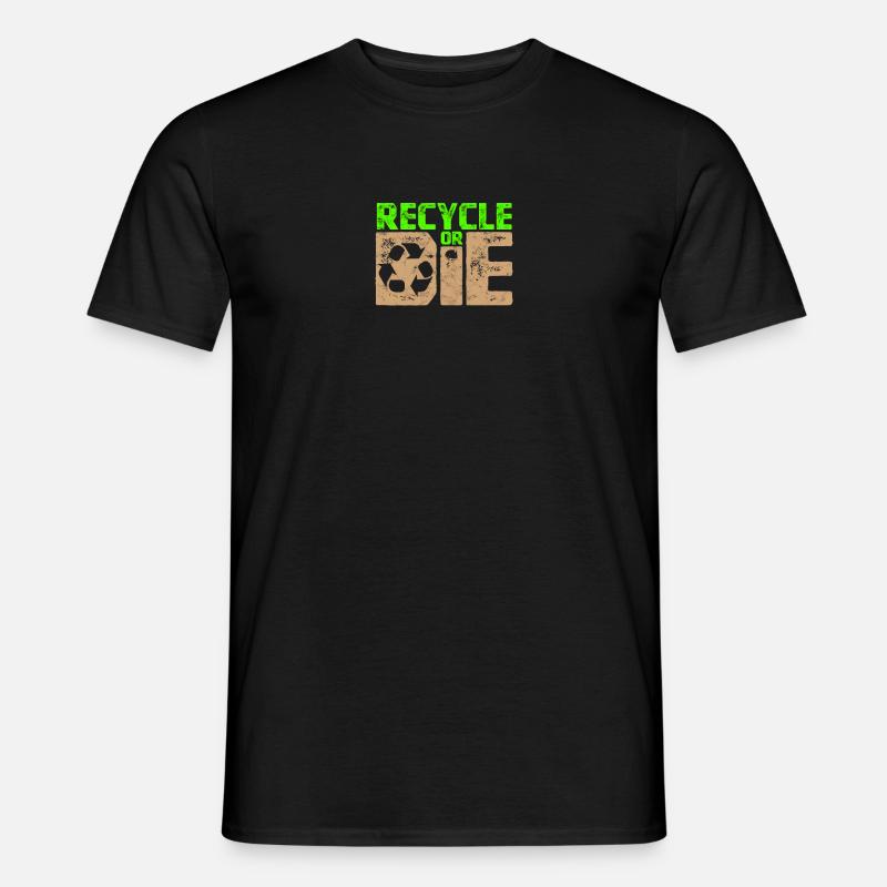 Recyceln oder düsen - Kunststoff - Männer T-Shirt - Schwarz