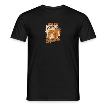 Cute but psycho... for squirrels - Squirrel - Men's T-Shirt - black - Front - AI Model Male 178 light (178cm)