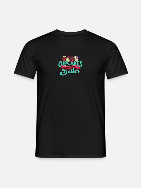 Cupcakes machen alles besser - Cupcake - Männer T-Shirt - Schwarz