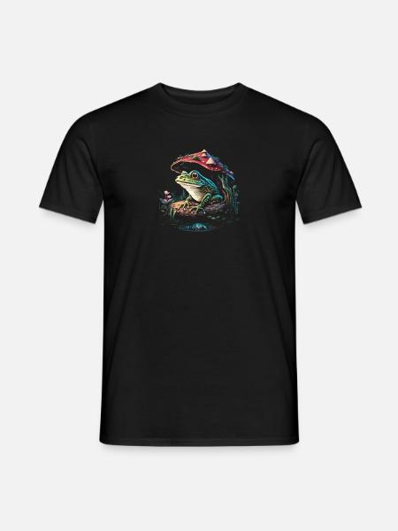 Cottagecore Aesthetic Frog Mushroom - Männer T-Shirt - Schwarz