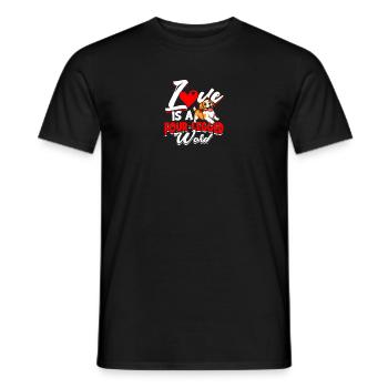 Liebe ist ein vierbeiniges Wort - Hund - Männer T-Shirt - Schwarz - Vorne - AI Model Male 178 light (178cm)