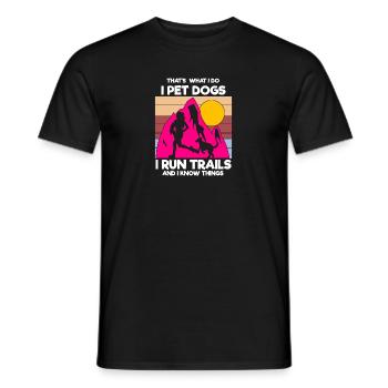 Trail Runner Running Jogging Jogger I Gift - Men's T-Shirt - black - Front - AI Model Male 178 light (178cm)