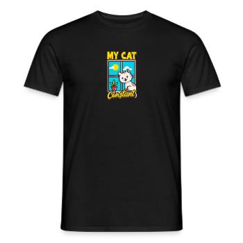 Mon chat est ma constante - Chat - T-shirt homme - noir - Devant - AI Model Male 178 light (178cm)