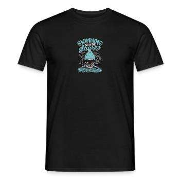 Swimming with the sharks - adrenaline edition - - Men's T-Shirt - black - Front - AI Model Male 178 light (178cm)