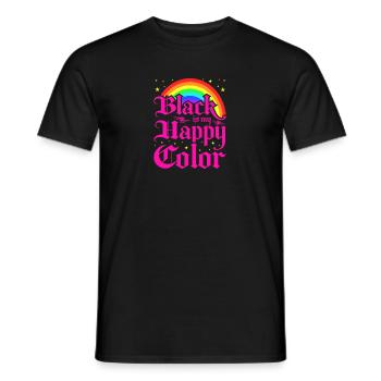 Black Is My Happy Color, Gothic Pink Emo Goth - Männer T-Shirt - Schwarz - Vorne - AI Model Male 178 light (178cm)