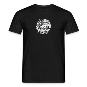 Sonnenuntergänge und Palmen - Sonnenuntergang - Männer T-Shirt - Schwarz - Vorne - AI Model Male 178 light (178cm)