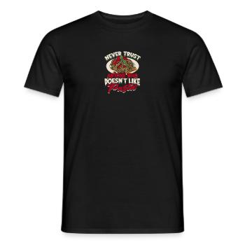 Never trust anyone who doesn't like pasta - Pasta - Men's T-Shirt - black - Front - AI Model Male 178 light (178cm)