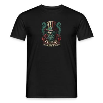 Cthulhu For President, Election 2024 Cosmic Horror - Men's T-Shirt - black - Front - AI Model Male 178 light (178cm)