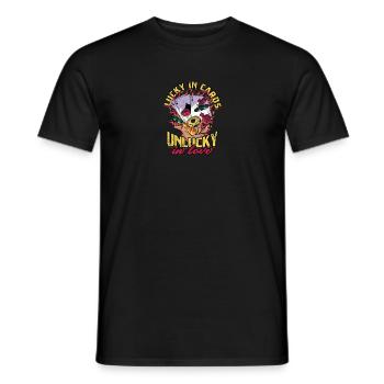 Glück in Karten, Pech in der Liebe - Casino - Männer T-Shirt - Schwarz - Vorne - AI Model Male 178 light (178cm)