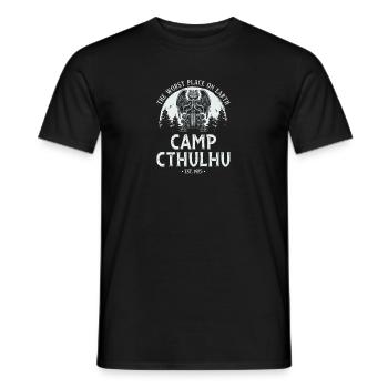 Camp Cthulhu, Funny Cosmic Horror Cthulhu - Men's T-Shirt - black - Front - AI Model Male 178 light (178cm)
